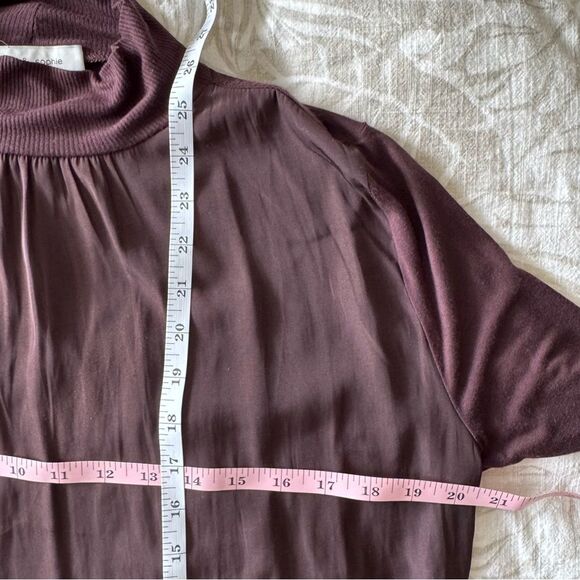 Lola & Sophie Chocolate Brown Mock Turtleneck Top Medium - Picture 6 of 6